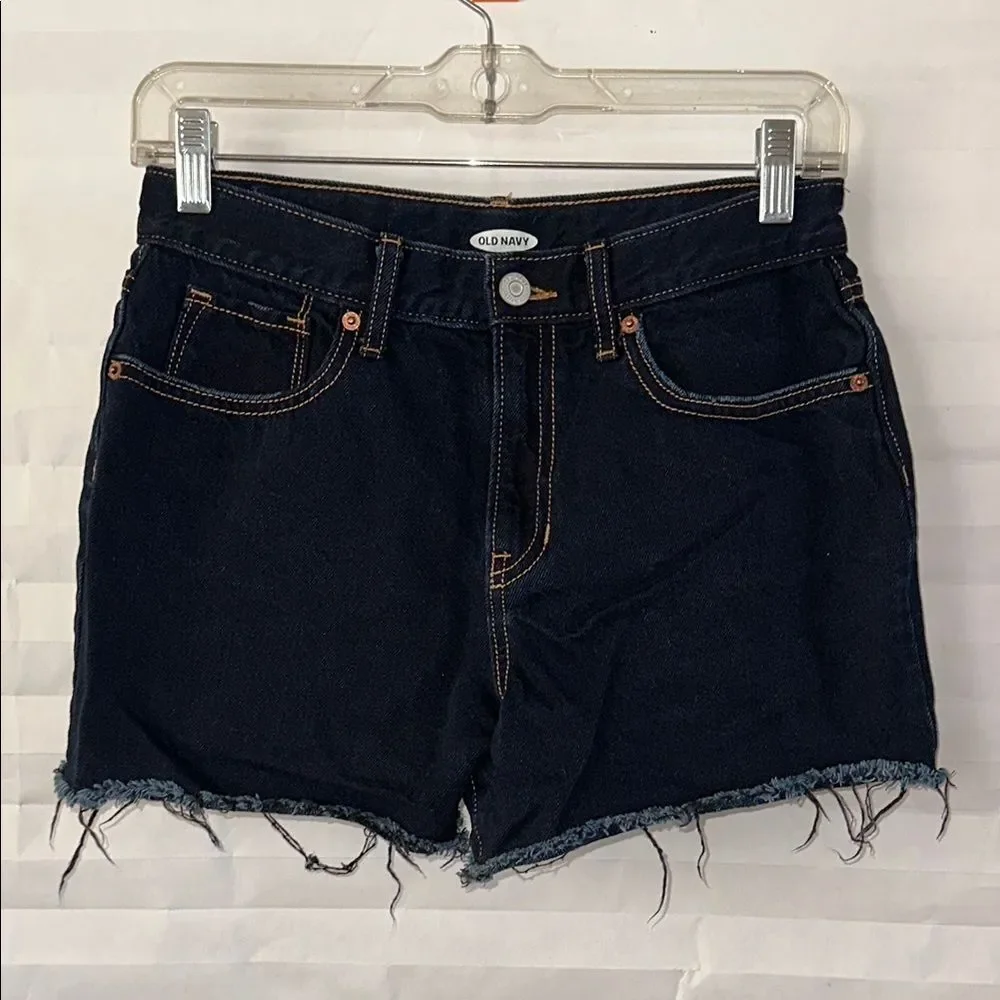 Old Navy Girls Cutoff Denim Shorts Dark Wash Size 16 Distressed Jean Shorts